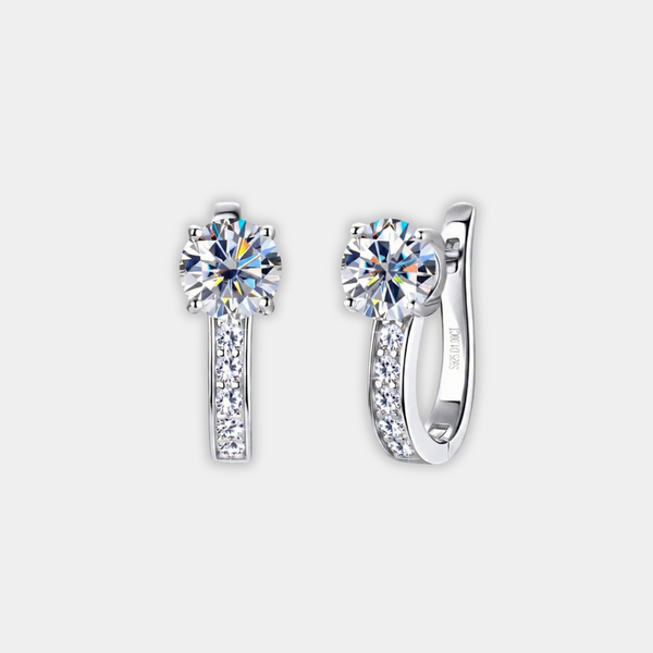 Moissanite Channel Earrings